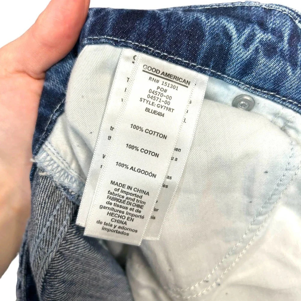 Good‎ American Good Vintage Ripped Ankle Straight Leg Jeans In Blue484 Size 20 - Picture 9 of 10
